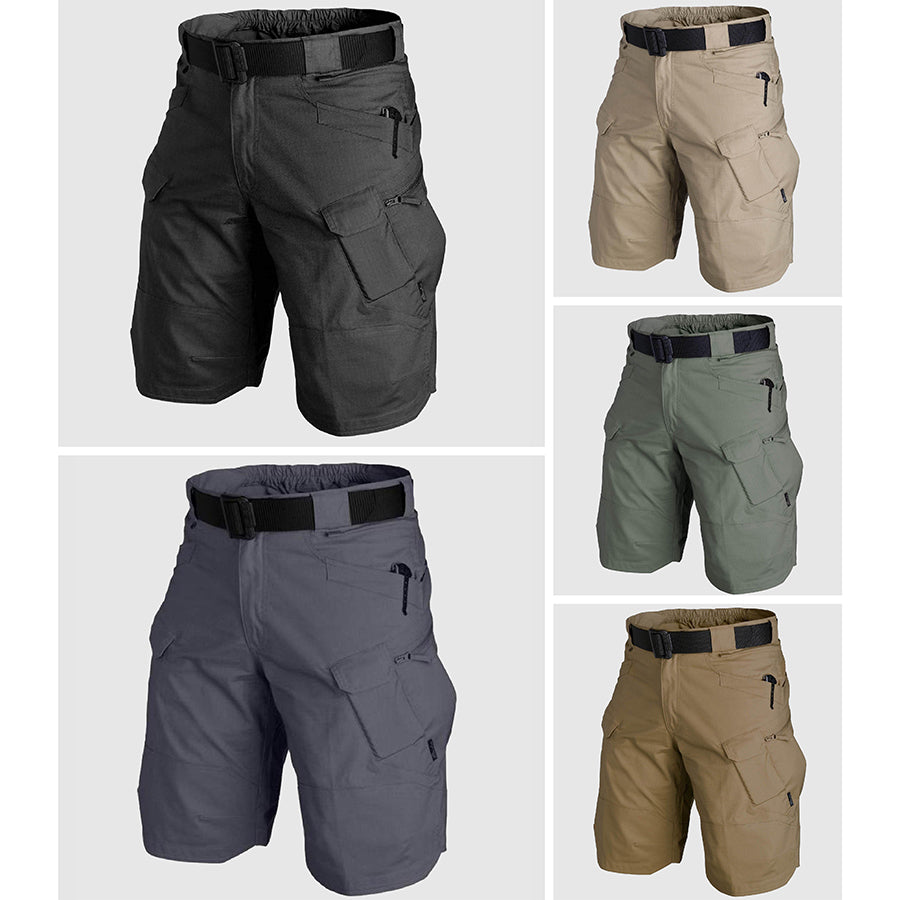 Men's Tactical Cargo Shorts - Durable Cotton - Multi-Pocket - Adjustable Waist