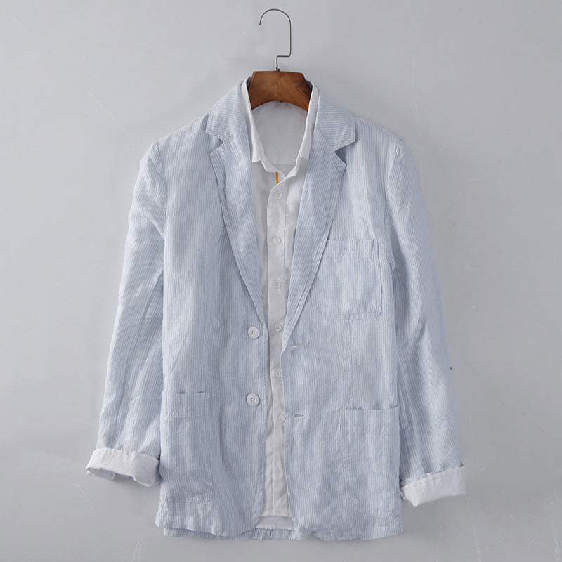 Men's Casual Blazer - Lightweight Breathable Fabric - Two-Button - Notched Lapel