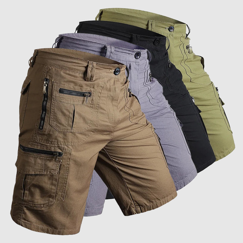 Men's Cargo Shorts - Knee Length - Multi-Pocket Utility - Durable Fabric
