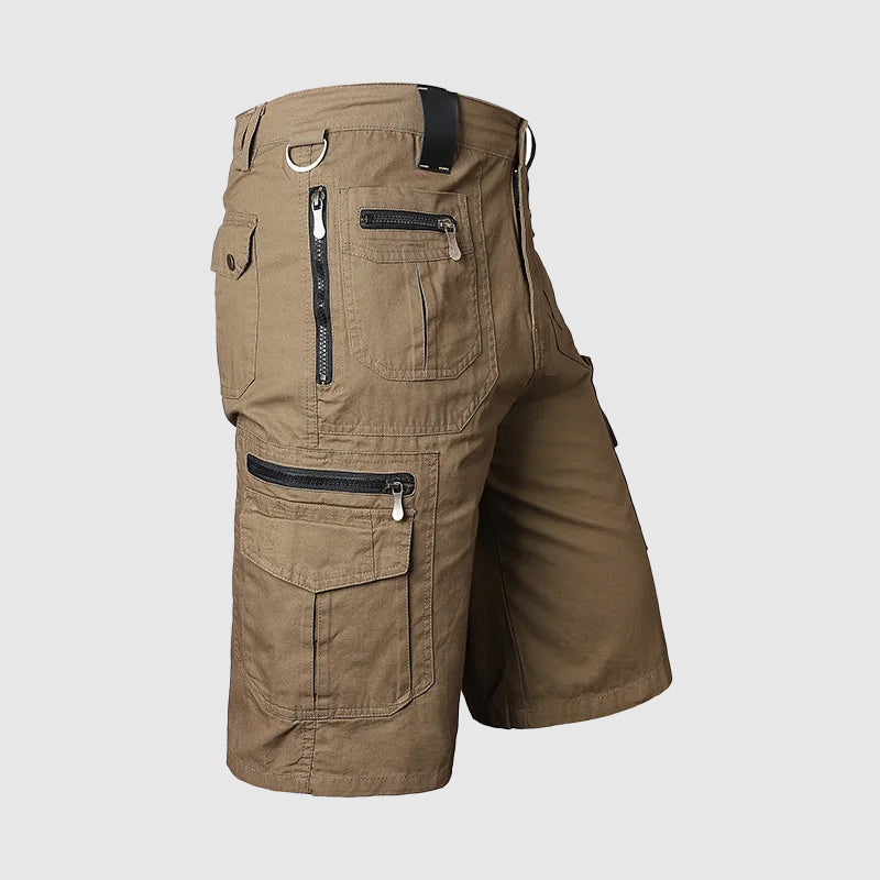 Men's Cargo Shorts - Knee Length - Multi-Pocket Utility - Durable Fabric