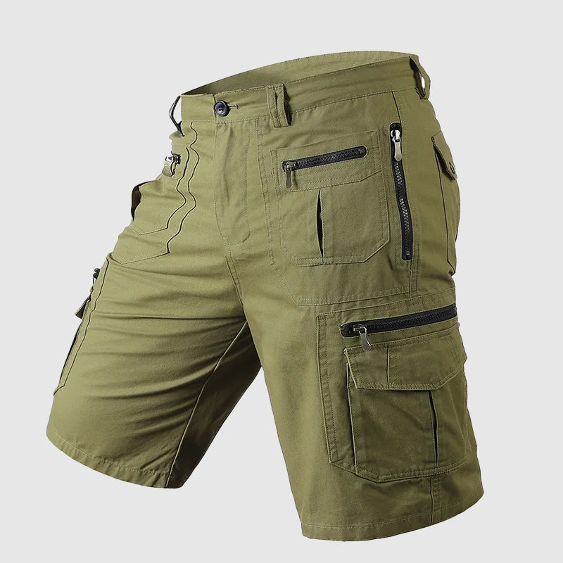 Men's Cargo Shorts - Knee Length - Multi-Pocket Utility - Durable Fabric