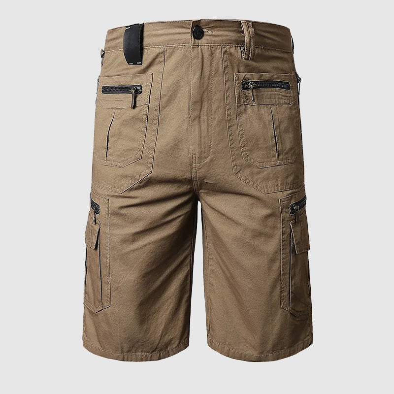 Men's Cargo Shorts - Knee Length - Multi-Pocket Utility - Durable Fabric