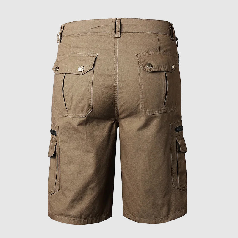 Men's Cargo Shorts - Knee Length - Multi-Pocket Utility - Durable Fabric