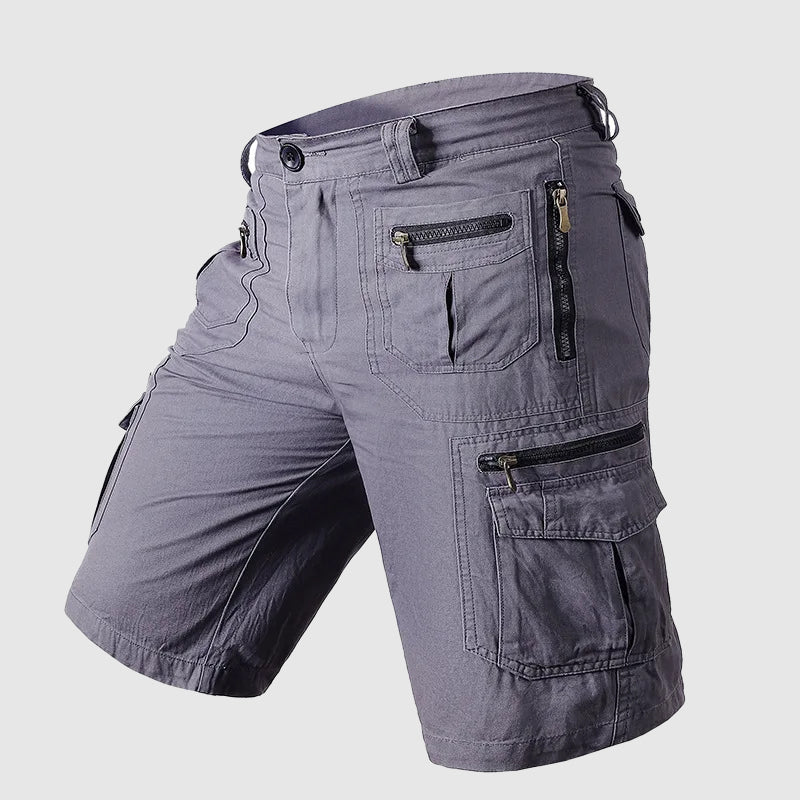 Men's Cargo Shorts - Knee Length - Multi-Pocket Utility - Durable Fabric