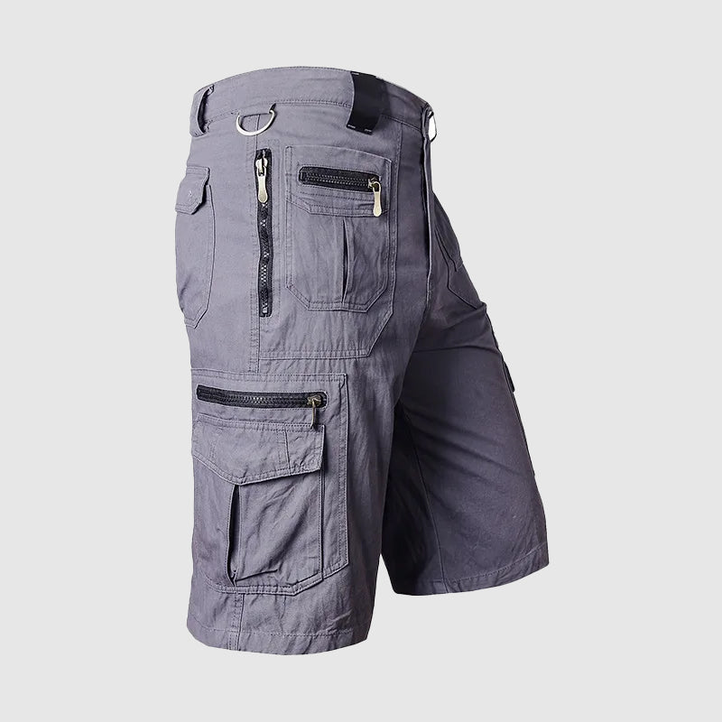 Men's Cargo Shorts - Knee Length - Multi-Pocket Utility - Durable Fabric