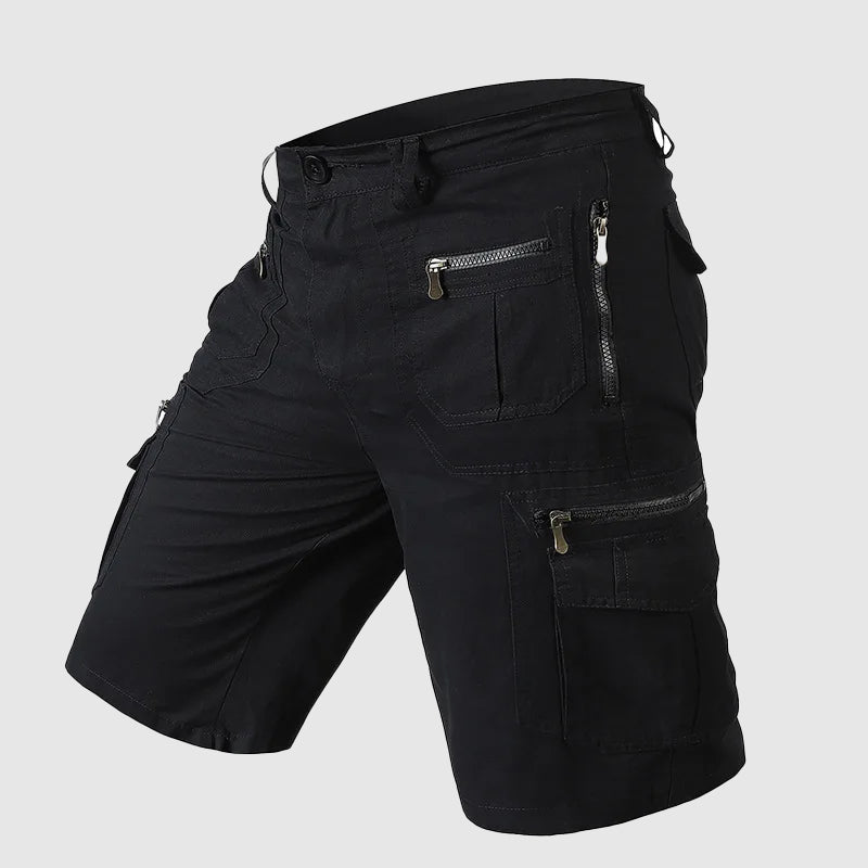 Men's Cargo Shorts - Knee Length - Multi-Pocket Utility - Durable Fabric