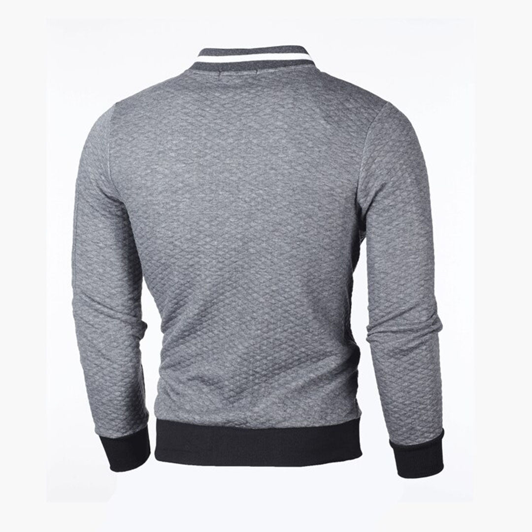 Men's checked zip jacket with stand-up collar