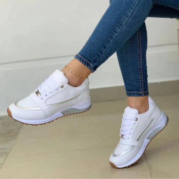 Women’s Orthopedic Sneakers – Cushioned Insole – Arch Support – Breathable Mesh – Lace-Up Fit