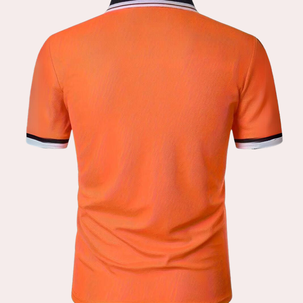 Men’s Polo Shirt – Slim Fit – Breathable Blend – Contrast Collar – Casual Style