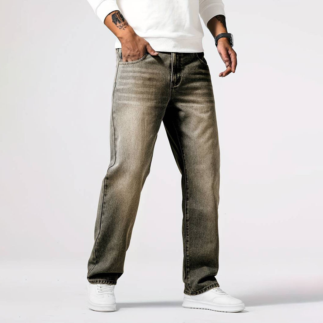 Men’s Straight Leg Jeans - Classic Fit - Denim - Five Pockets - Full Length