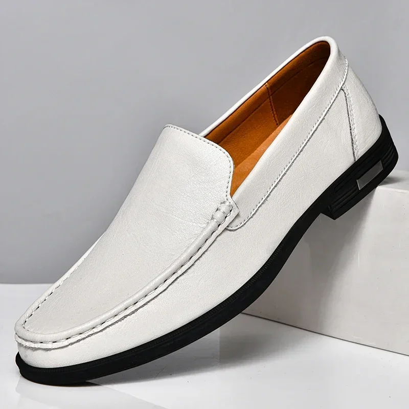 Men’s Moccasins – Leather Slip-On – Handstitched Detail – Smart Casual Fit