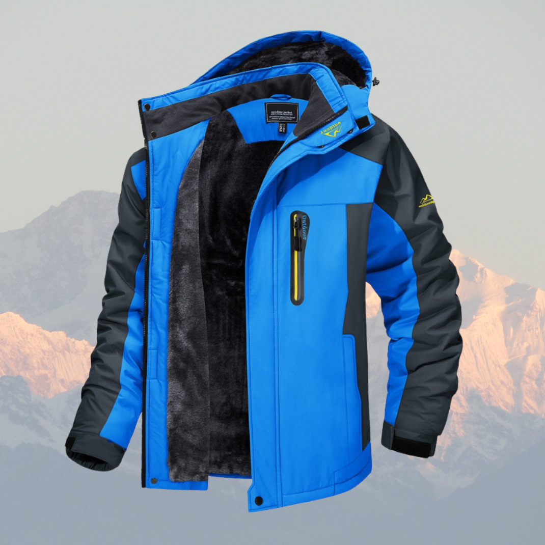 Men’s Outdoor Winter Jacket – Waterproof, Windproof, Fleece-Lined Hooded Coat