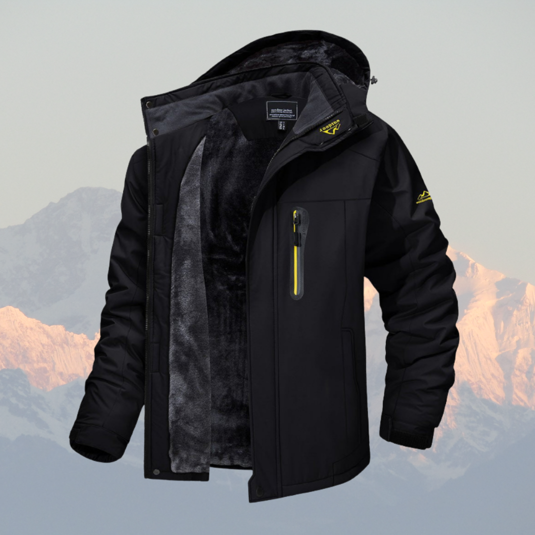 Men’s Outdoor Winter Jacket – Waterproof, Windproof, Fleece-Lined Hooded Coat