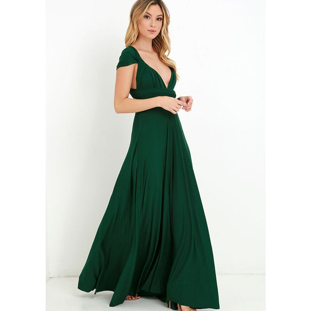 Women’s Maxi Dress - Halter Neck - Backless Cross Strap - Flowy A-Line Fit