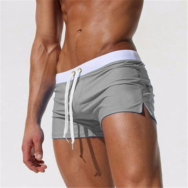 Men’s Swim Trunks – Slim Fit – Quick-Dry Stretch Fabric – Adjustable Waist – Short Length