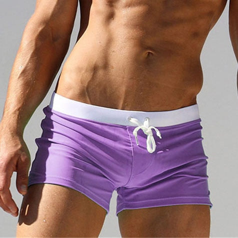 Men’s Swim Trunks – Slim Fit – Quick-Dry Stretch Fabric – Adjustable Waist – Short Length