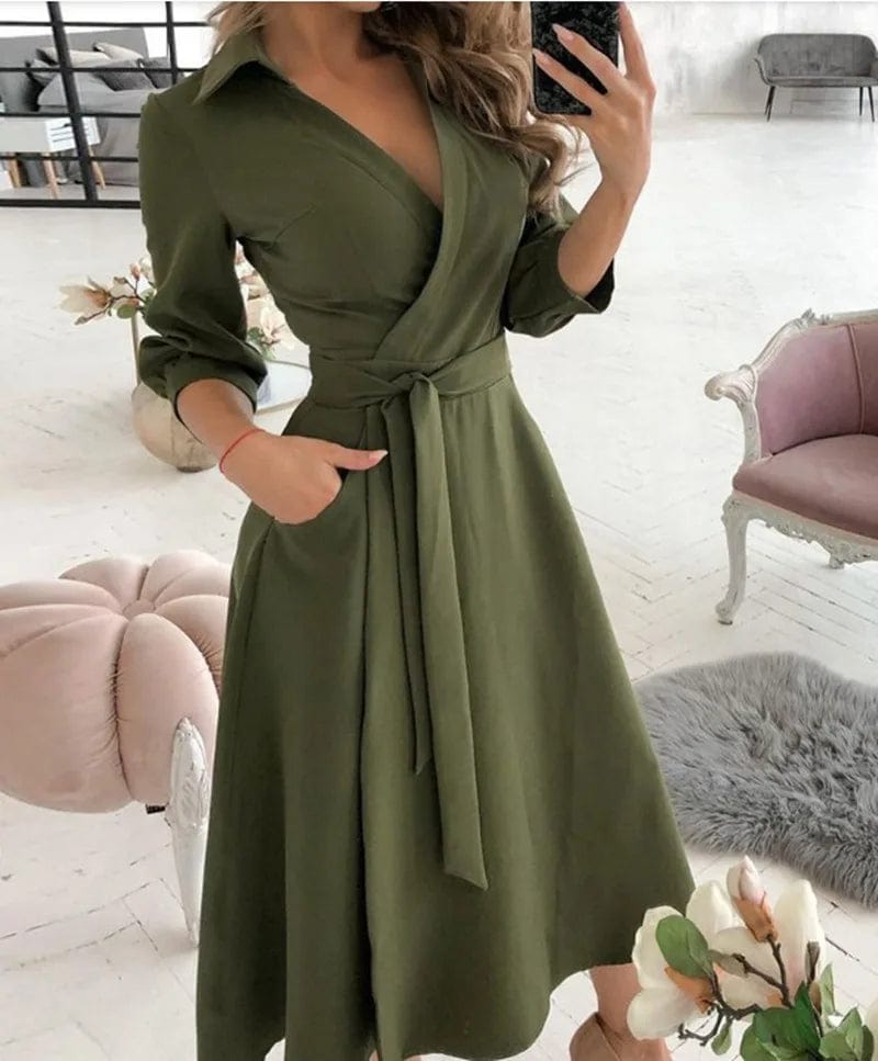 Women's Midi Dress - Elegant Design - Formal & Evening Wear
