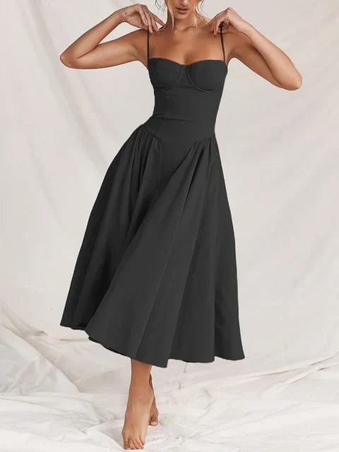 Vintage Midi Dress for Women – Elegant Retro Style