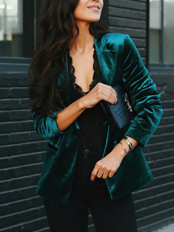 Women’s Blazer – Tailored Fit – Single Button – Mid-Length Formal