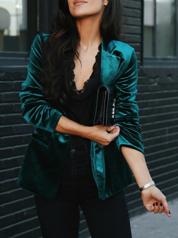 Women’s Blazer – Tailored Fit – Single Button – Mid-Length Formal