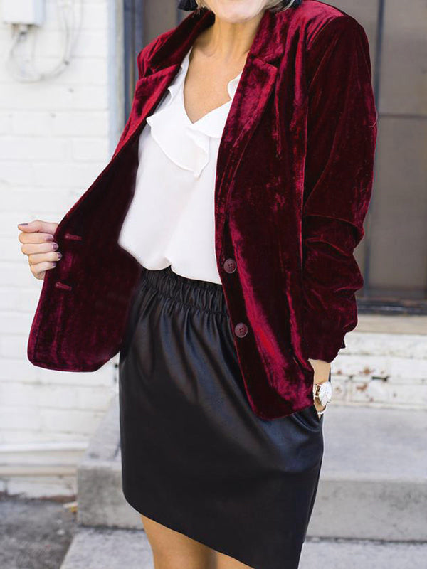 Women’s Blazer – Tailored Fit – Single Button – Mid-Length Formal