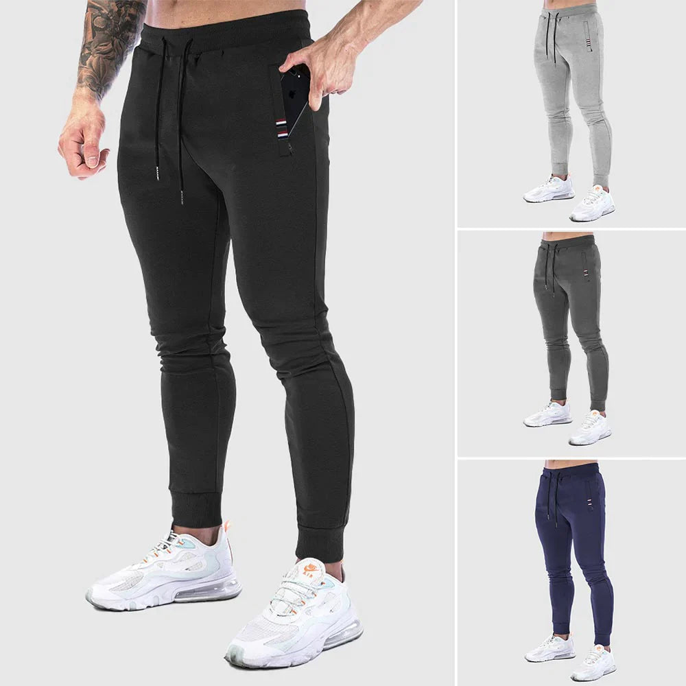Men’s Jogger Trousers - Slim Fit - Elastic Waist - Adjustable Drawstring - Breathable