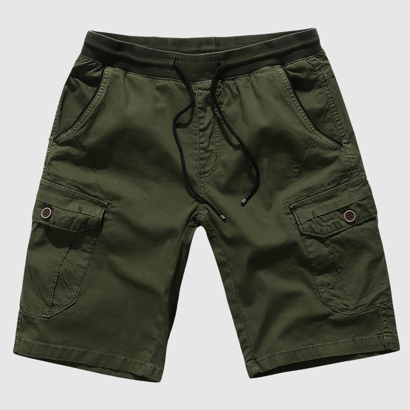 Men’s Cargo Shorts - Cotton Blend - Knee-Length - Multi-Pocket Utility Fit