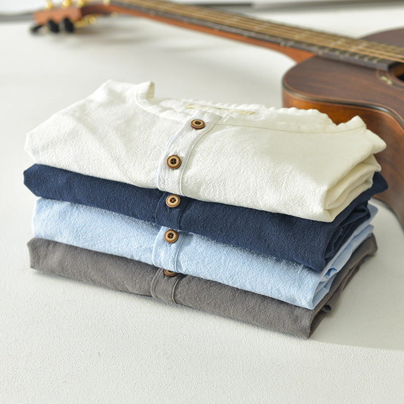 Men’s Henley Shirt - Lightweight Cotton - Short Sleeve - Button Placket Casual Fit