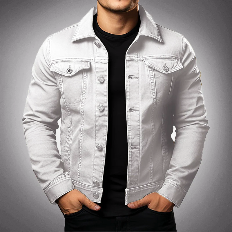 Men’s Denim Jacket – 100% Cotton – Button-Up – Classic Fit – Chest & Side Pockets