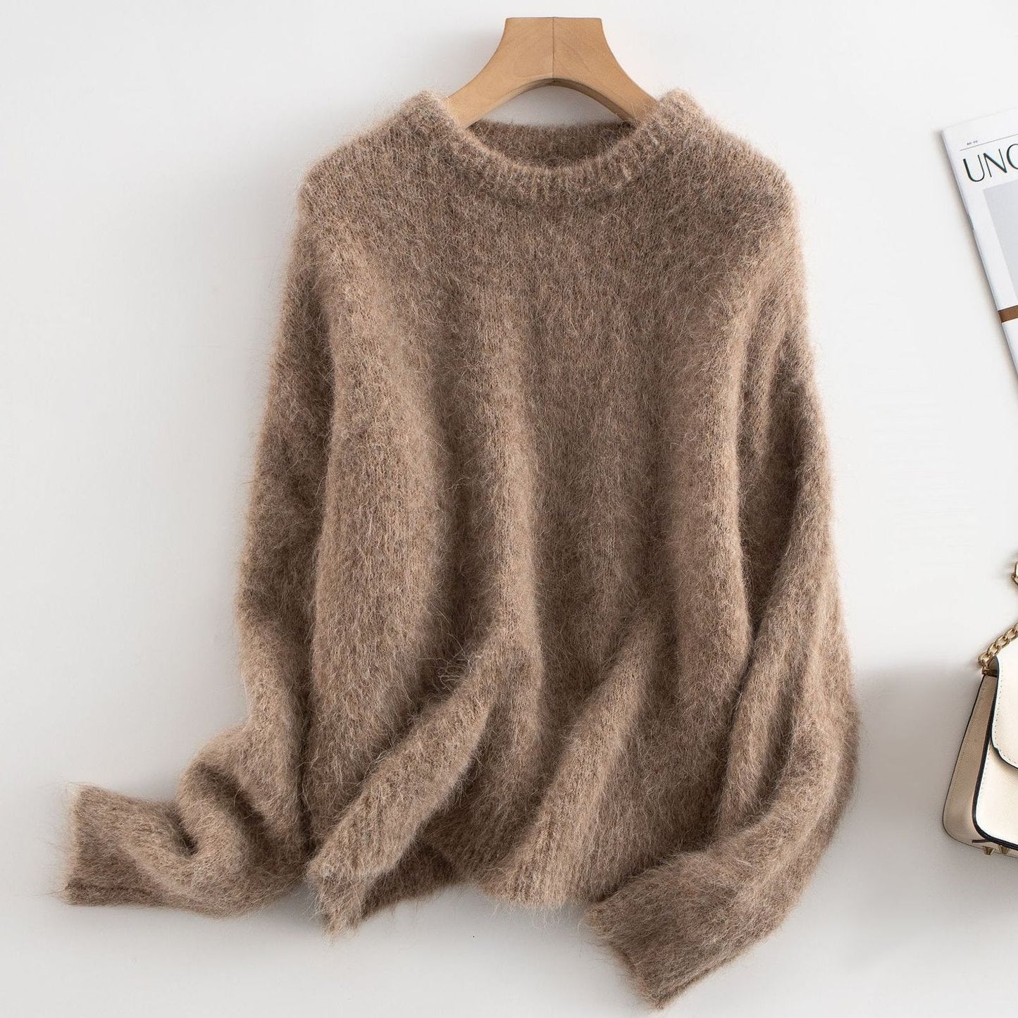 Women’s Sweatshirt – Relaxed Fit – Wool Feel – Long Sleeve Minimalist Style