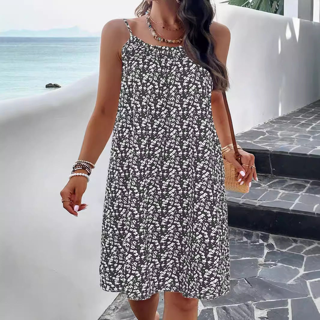 Women’s Swing Dress – Floral Print – Relaxed Fit – Knee Length