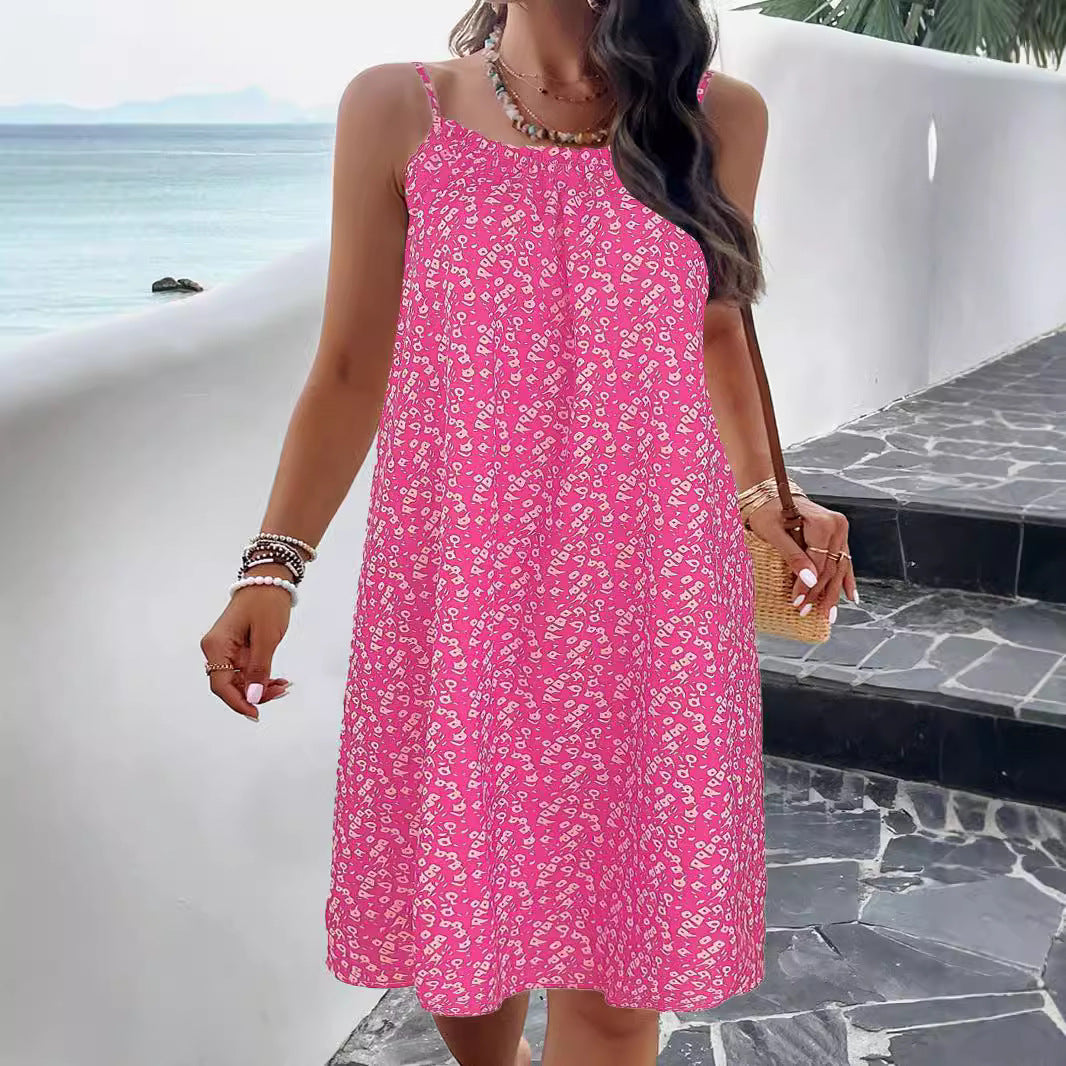 Women’s Swing Dress – Floral Print – Relaxed Fit – Knee Length