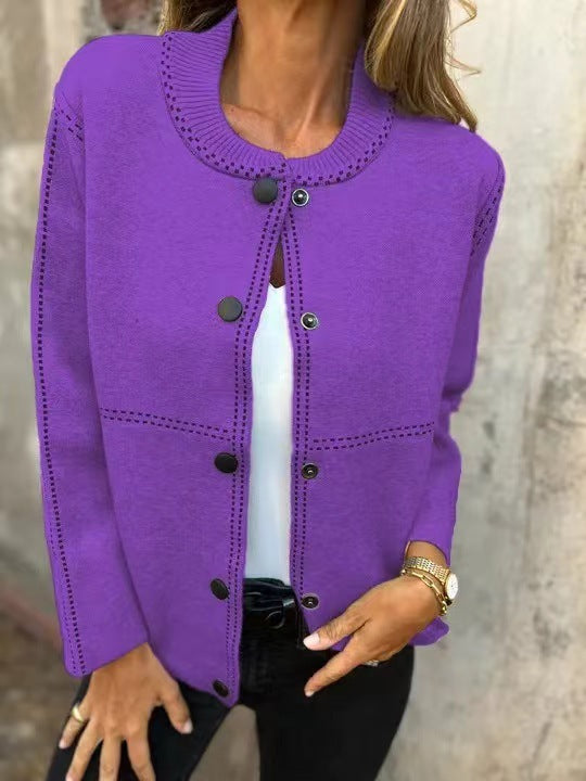 Women’s Sweater Jacket – Soft Knit – Relaxed Fit – Button Front – Long Sleeve – Pockets