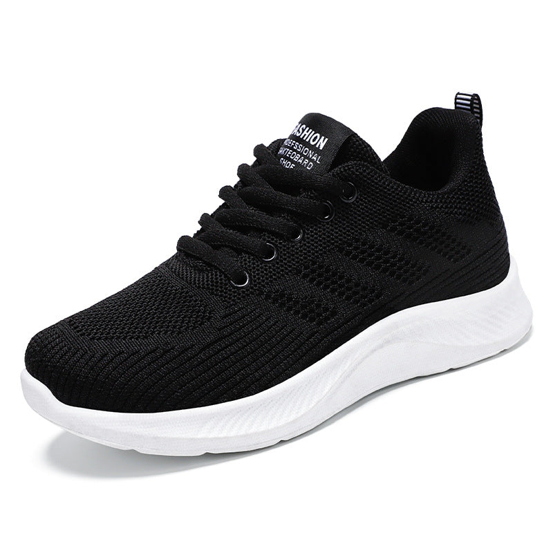 Women’s Sneakers – Flyknit Mesh – Lightweight Breathable – Cushioned Sole – Lace-Up