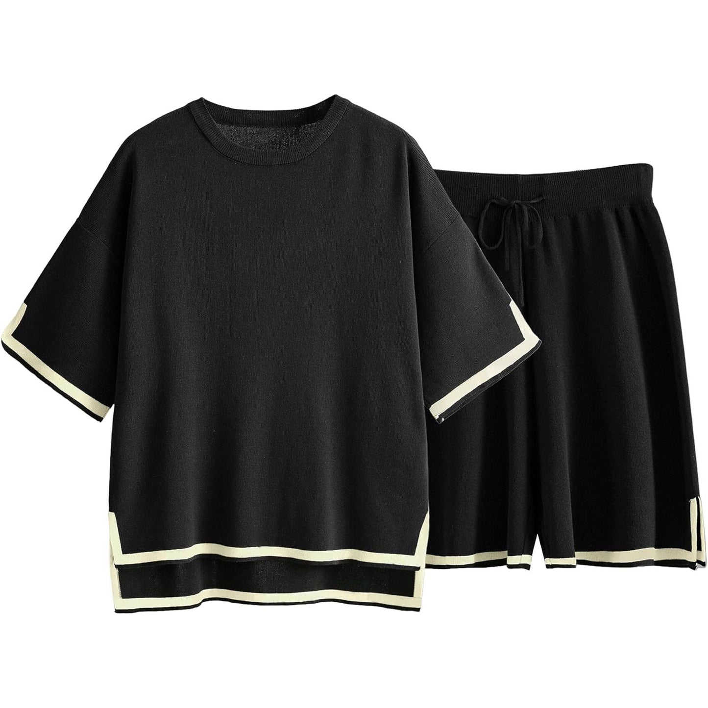 Women’s Knit Sweater Set – Relaxed Fit – Lightweight Breathable – Ribbed Trim