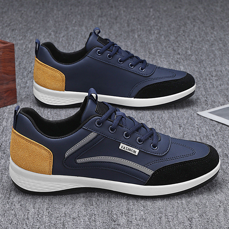Men’s Sneakers – Low-Top Athletic Fit – Smooth & Suede-Like Panels – Lace-Up Design