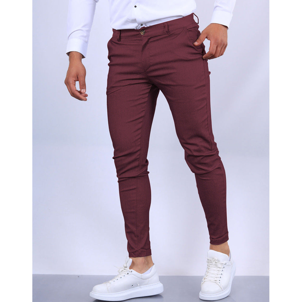 Men’s Tailored Trousers – Slim Fit – Tapered Leg – Stretch Fabric – Smart Casual