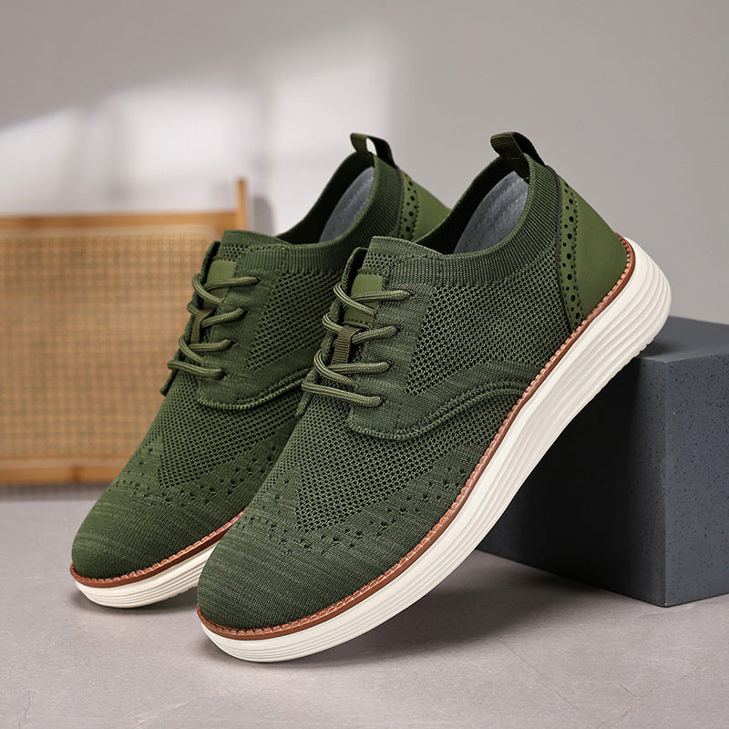 Men’s Dress Shoes – Knit Upper – Lace-Up – Cushioned Sole – Breathable Fit