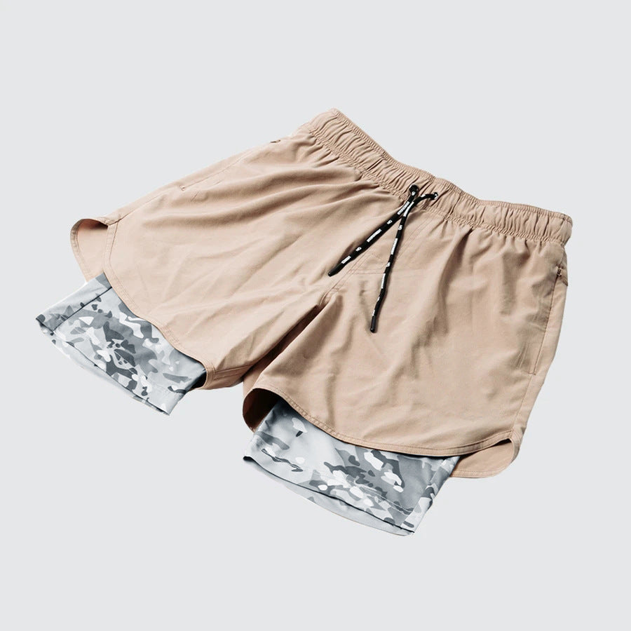 Men’s Training Shorts – Relaxed Fit – Compression Liner – Drawstring Waist
