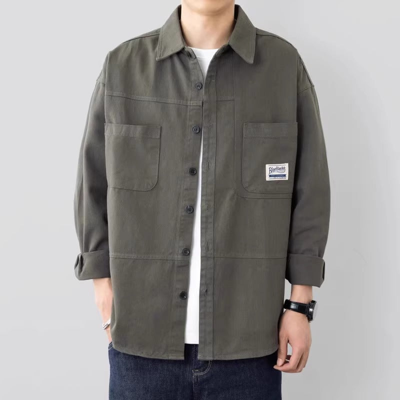 Men’s Overshirt Jacket – Cotton – Relaxed Fit – Button-Up – Utility Pockets – Layering Piece