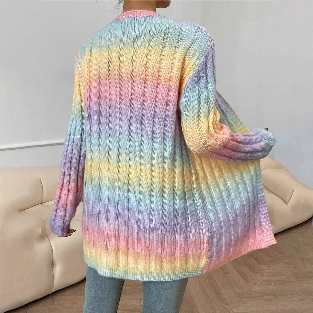 Women’s Cardigan – Oversized Fit – Cable Knit – Open Front – Soft Knit Casual Layer
