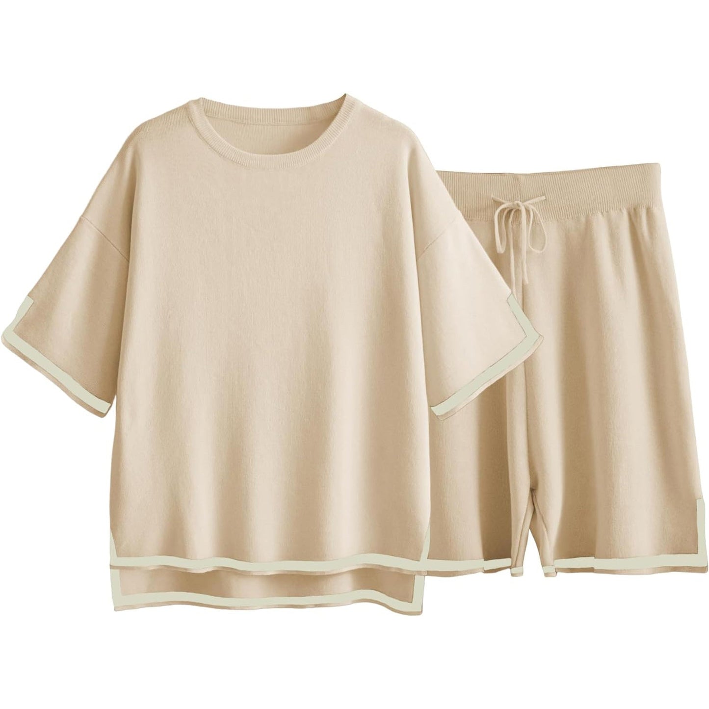 Women’s Knit Sweater Set – Relaxed Fit – Lightweight Breathable – Ribbed Trim