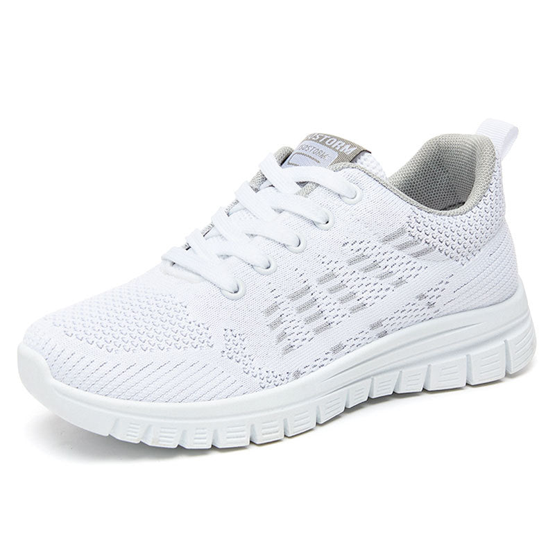 Women’s Sneakers – Breathable Knit – Low-Top Lace-Up – Cushioned Sole – Casual Fit