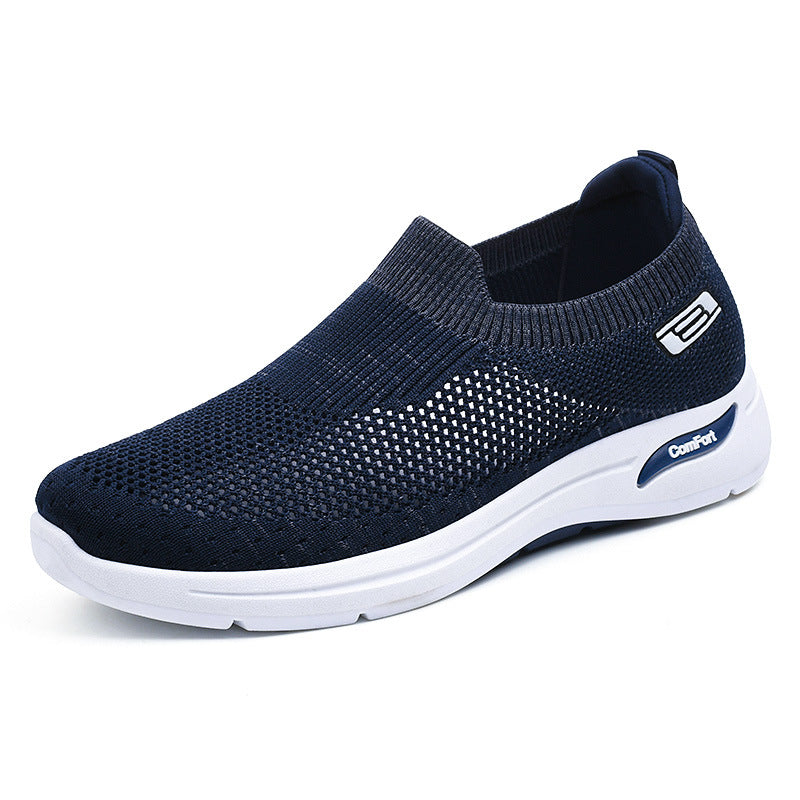 Men’s Slip-On Shoes – Breathable Mesh – Lightweight – Cushioned Sole – Low-Cut Fit