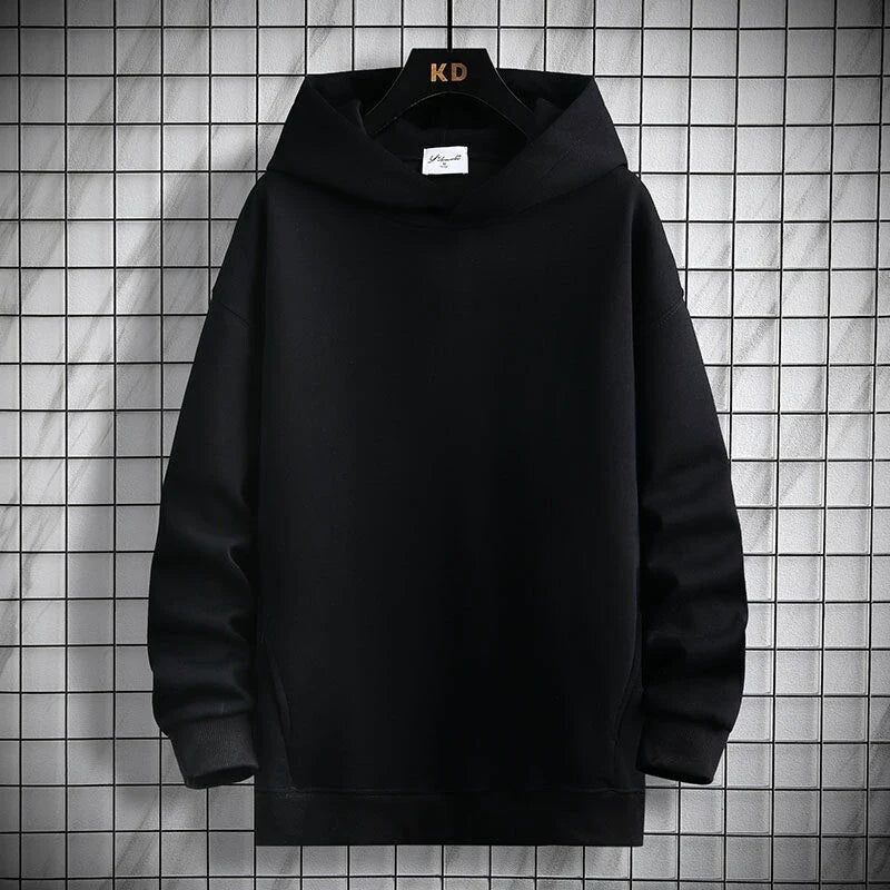 Men’s Hoodie – Oversized Loose Fit – Cotton Blend – V-Neck with Ribbed Cuffs