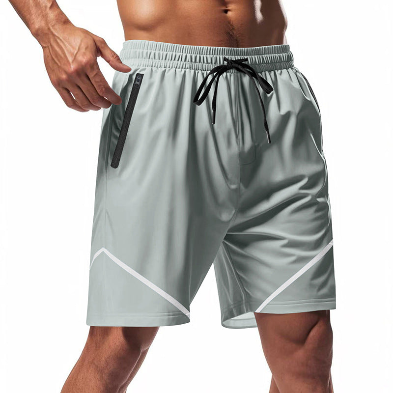 Men’s Athletic Shorts – Quick Dry Lightweight Fabric – Loose Fit – Knee Length – Zipper Pockets