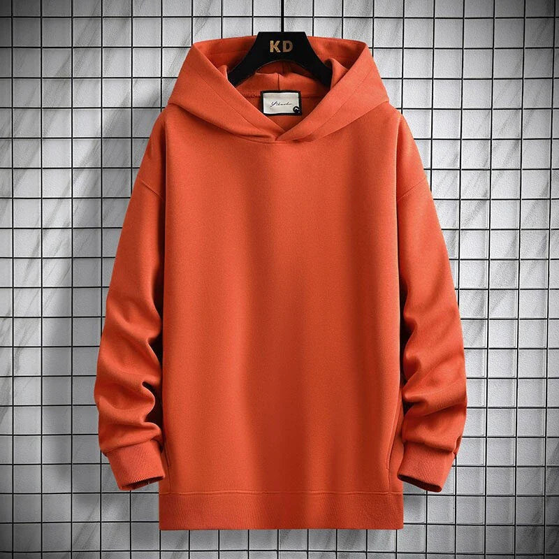 Men’s Hoodie – Oversized Loose Fit – Cotton Blend – V-Neck with Ribbed Cuffs