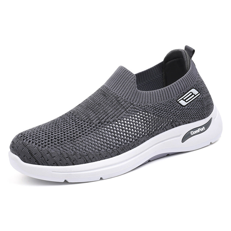 Men’s Slip-On Shoes – Breathable Mesh – Lightweight – Cushioned Sole – Low-Cut Fit