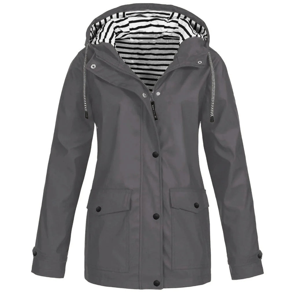 Men’s Outdoor Jacket – Waterproof – Regular Fit – Hooded – Button Cuffs – Flap Pockets