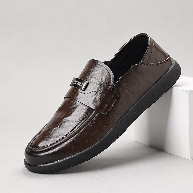 Men’s Leather Loafers – Slip-On Design – Polished Finish – Rubber Sole – Smart Casual Wear